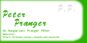 peter pranger business card